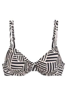 Lascana Bügel-Bikini-Top Bikini Oberteil Damen schwarz-creme