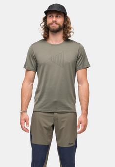 Rückansicht von Bergans of Norway Vaagaa Adventure T-Shirt Herren Green Mud/Green Mud Triangle