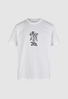 Cleptomanicx Dancing Towers Printshirt Herren White