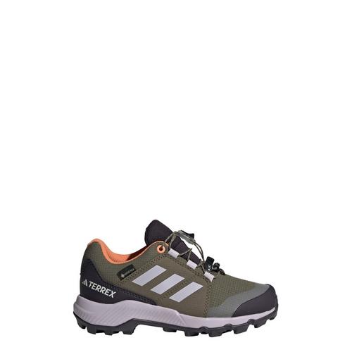 Rückansicht von adidas GTX TERREX GORE-TEX Wanderschuh Wanderschuhe Kinder Olive Strata / Silver Dawn / Amber Tint