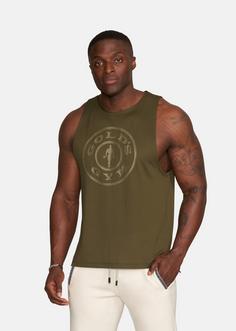 Rückansicht von Gold’s Gym  PIERCE Tanktop Herren dark olive