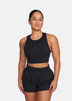 Rückansicht von Gold's Gym LAURA Croptop Damen schwarz