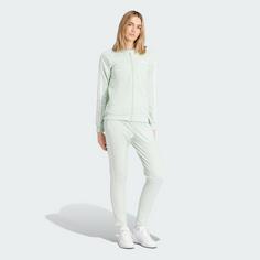Rückansicht von adidas Essentials 3-Streifen Trainingsanzug Trainingsanzug Damen Linen Green / White