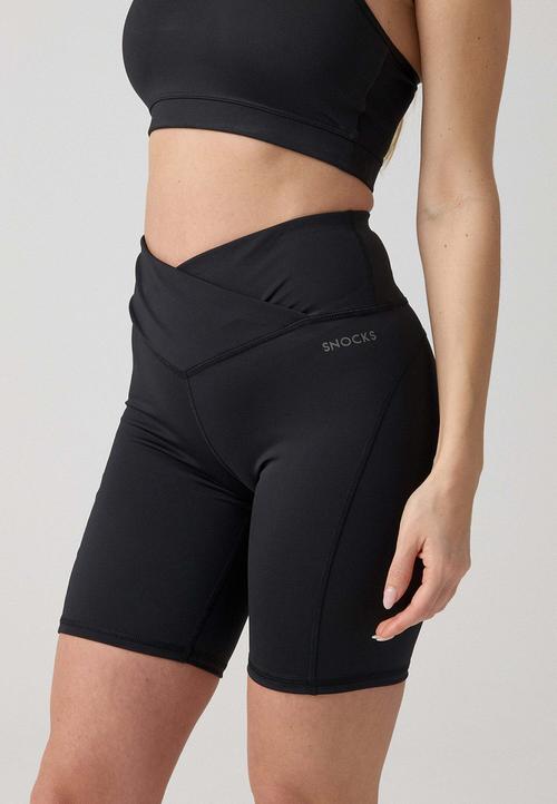 Rückansicht von Snocks Radlerhose Damen V Cross Tights Damen Schwarz