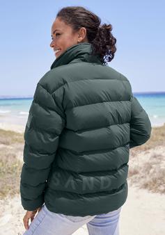 Rückansicht von ELBSAND Steppjacke Funktionsjacke Damen graugrün