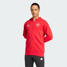 Rückansicht von adidas Manchester United Anthem Jacke Sweatjacke Herren Mufc Red