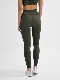 Rückansicht von hummel hmlTE CHRISTEL SEAMLESS MW TIGHTS Tights Damen CLIMBING IVY/SEAGRASS MELANGE