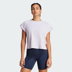 Rückansicht von adidas Studio T-Shirt Croptop Damen Silver Dawn / Grey Two