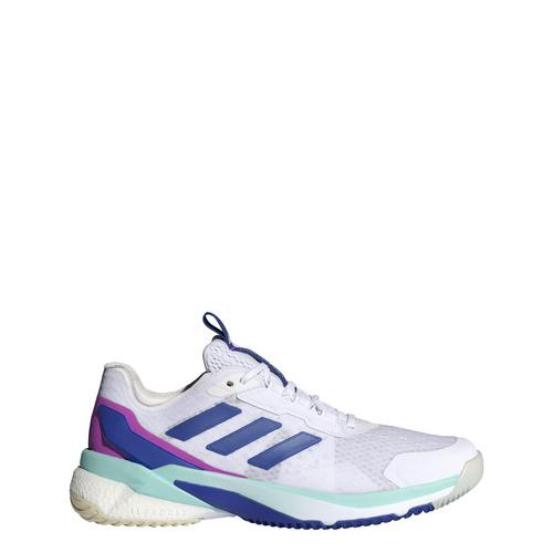 Rückansicht von adidas Crazyflight 5 Indoor Schuh Sneaker Damen Cloud White / Lucid Blue / Semi Flash Aqua