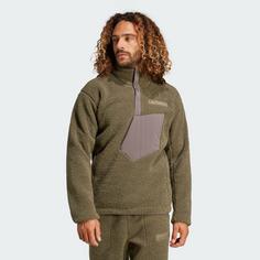 Rückansicht von adidas Terrex Xploric High Pile Fleece Oberteil Fleecejacke Herren Olive Strata