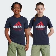 Rückansicht von adidas Manchester United Kids T-Shirt Fanshirt Kinder Night Grey