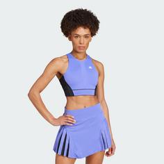 Rückansicht von adidas Tennis Pro HEAT.RDY Crop-Top Croptop Damen Cobalt Blue / Black