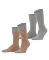 ESPRIT Fine Stripe  2-Pack Socken Herren - schiefer (3410)