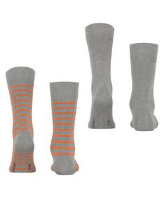 Rückansicht von ESPRIT Fine Stripe  2-Pack Freizeitsocken Herren schiefer (3410)