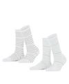 ESPRIT Fine Stripe  2-Pack Socken Damen - raw white (2100)