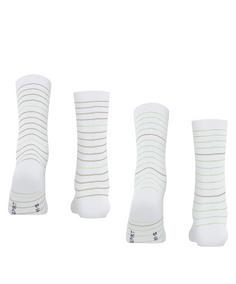 Rückansicht von ESPRIT Fine Stripe  2-Pack Freizeitsocken Damen raw white (2100)