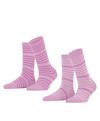 ESPRIT Fine Stripe  2-Pack Socken Damen - orchid (8621)