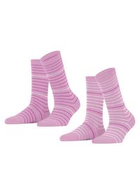 ESPRIT Fine Stripe  2-Pack Socken Damen - orchid (8621)