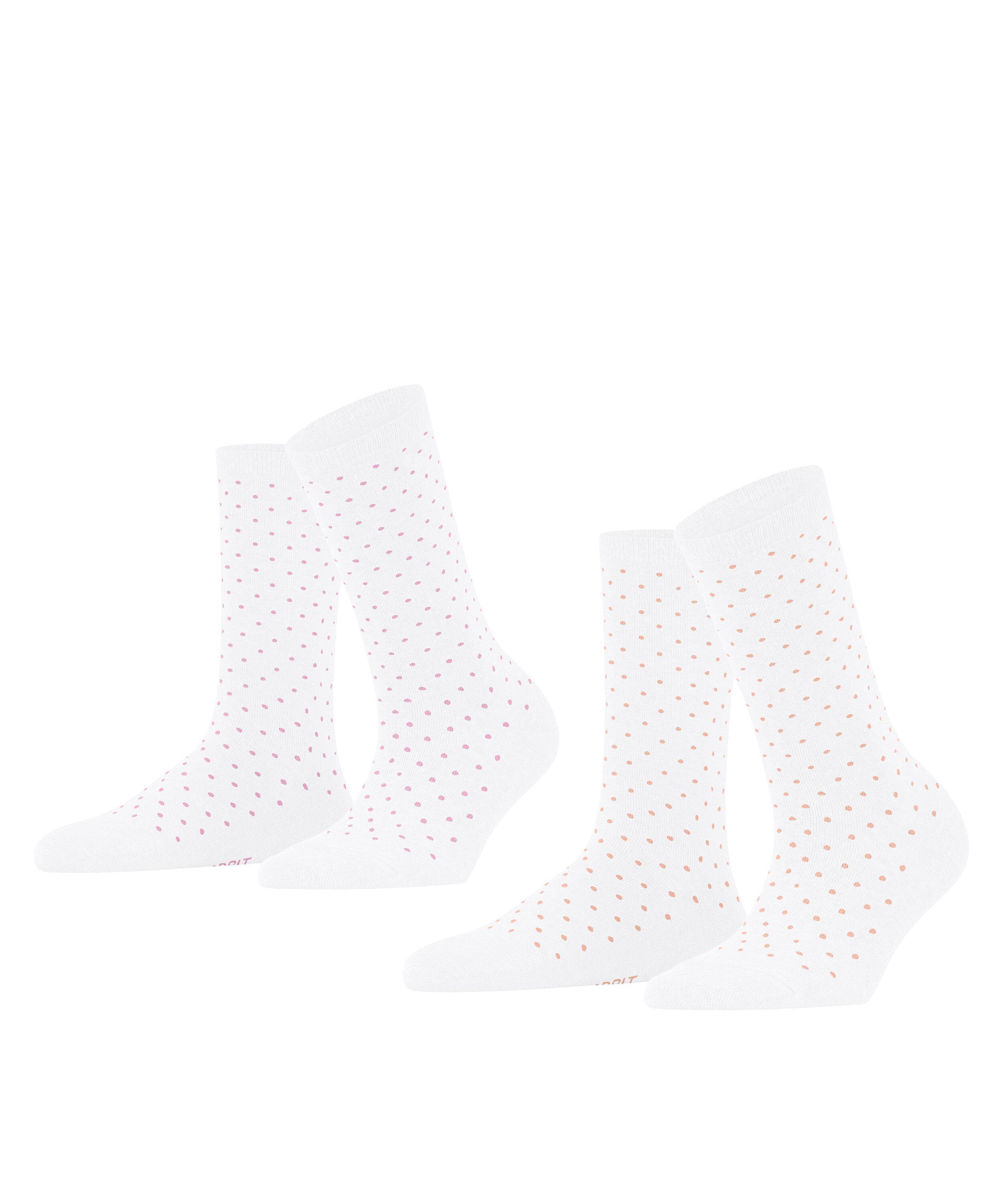 ESPRIT Fine Dot  2-Pack Socken Damen - white (2000)