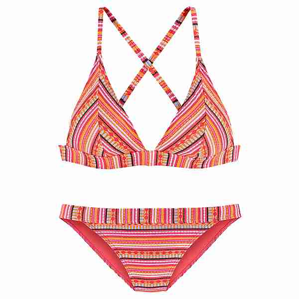 Lascana Triangel-Bikini Bikini Set Damen orange-gestreift