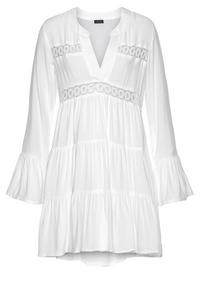 Lascana Longbluse Langarmbluse Damen - offwhite