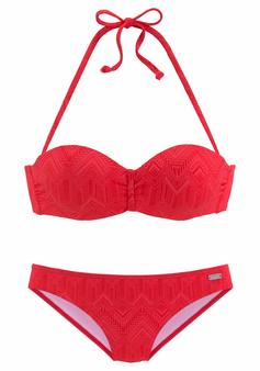 Buffalo Bügel-Bandeau-Bikini Bikini Set Damen rot