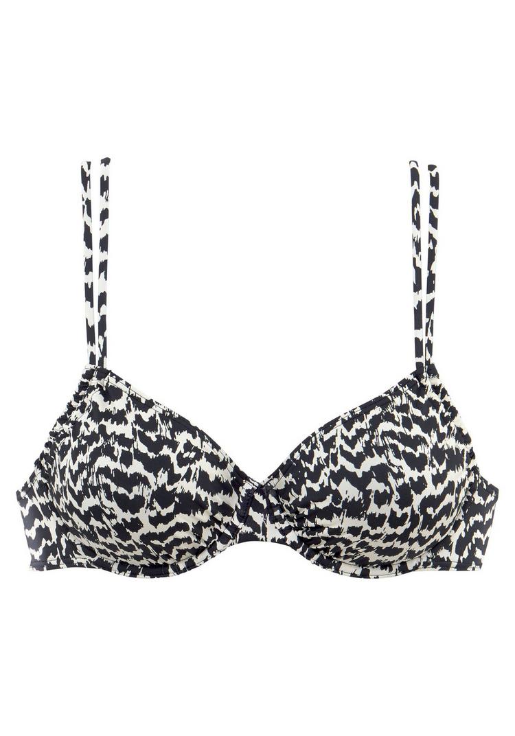 Lascana Lascana B&uuml;gel-Bikini-Top Bikini Oberteil Damen - schwarz-creme - 0 | SportScheck