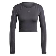 adidas Knit Longsleeve T-Shirt Damen Black / Grey Six