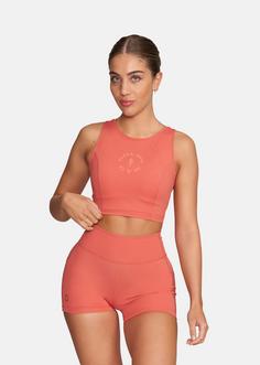 Rückansicht von Gold’s Gym  LAURA Croptop Damen astro dust