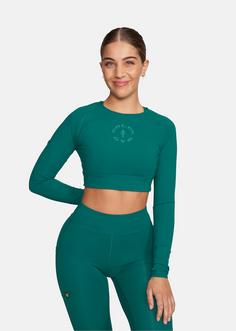 Rückansicht von Gold's Gym HELEN Croptop Damen malachite
