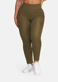 Rückansicht von Gold’s Gym  BROOKE Leggings Damen dark olive