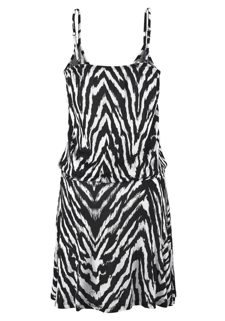 BEACH TIME BEACH TIME Strandkleid Tr&auml;gerkleid Damen - schwarz-wei&szlig;-bedruckt - 0 | SportScheck