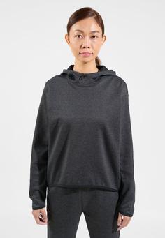 Rückansicht von Odlo Laufhoodie Damen dark grey melange(10734)