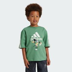 Rückansicht von adidas adidas Disney Micky Maus T-Shirt T-Shirt Kinder Preloved Green / Off White