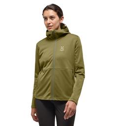 Rückansicht von Haglöfs Lark Hood Fleecejacke Damen Olive Green