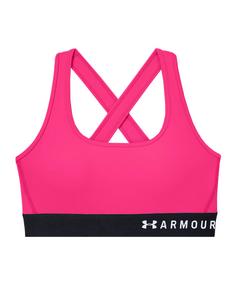 Under Armour Mid Crossback Sport-BH Damen Sport-BH Damen pinkschwarzweiss