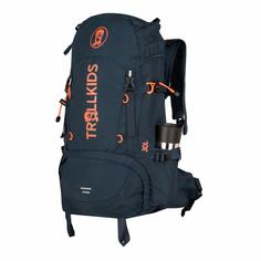 Rückansicht von Trollkids Trolltunga Trekkingrucksack Kinder Dunkelblau/Orange