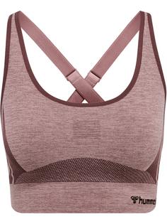 hummel hmlCLEA SEAMLESS SPORTS TOP Funktionstop Damen FUDGE/WOODROSE MELANGE