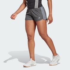 Rückansicht von adidas Pacer 3-Streifen Knit Shorts Funktionsshorts Damen Grey Six / Silver Violet