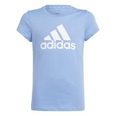 adidas Essentials Big Logo Cotton T-Shirt T-Shirt Kinder Blue Fusion Met. / White