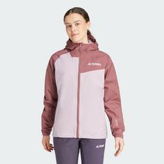 Rückansicht von adidas Terrex Multi 2L RAIN.RDY Regenjacke Outdoorjacke Damen Preloved Fig / Burgundy