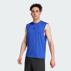 Rückansicht von adidas Power Tanktop Tanktop Herren Semi Lucid Blue / Black