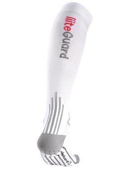 Rückansicht von liiteGuard SHIN-TECH RUNNING SOCK Sportsocken weiß