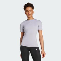 Rückansicht von adidas TECHFIT Training T-Shirt T-Shirt Damen Glory Grey
