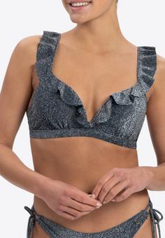 Rückansicht von BEACHLIFE. Sea Glitter Bikini Oberteil Damen silver_glitter