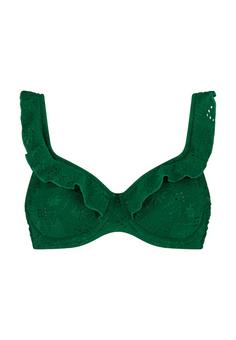 BEACHLIFE. Green Embroidery Bikini Oberteil Damen green