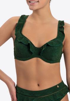 Rückansicht von BEACHLIFE. Green Embroidery Bikini Oberteil Damen green