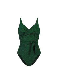 BEACHLIFE. Green Embroidery Badeanzug Damen green