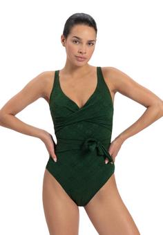 Rückansicht von BEACHLIFE. Green Embroidery Badeanzug Damen green