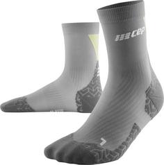 CEP ULTRALIGHT COMPRESSION SOCKS MID CUT Laufsocken Herren grey/lime